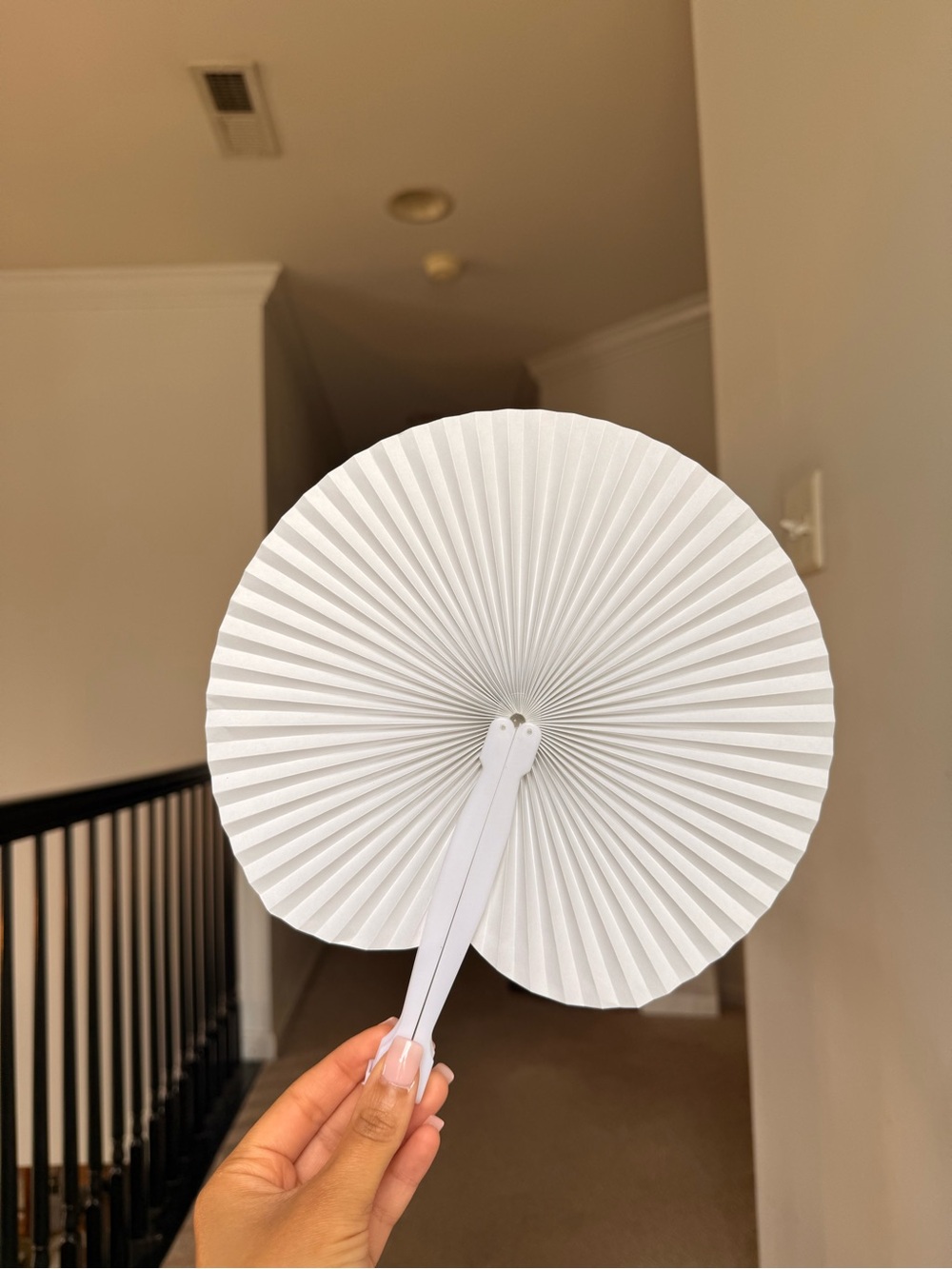 White Foldable Paper Hand Fans (36)